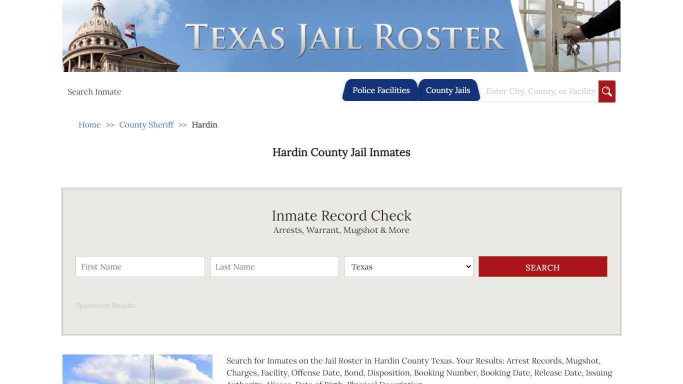 Hardin County Jail Inmates - Jail Roster Search